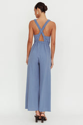 Everything Crossover Strap Jumpsuit Storm Blue